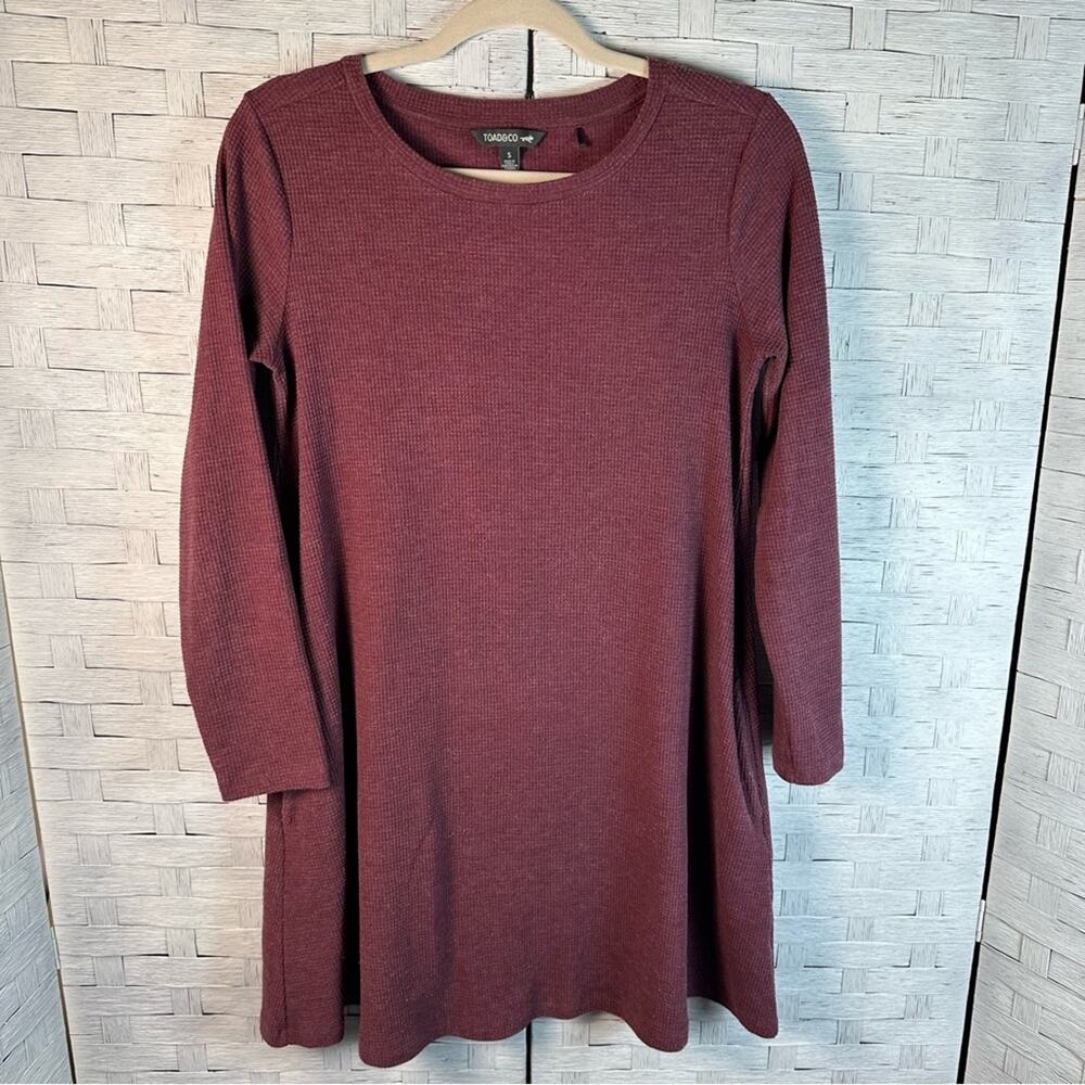 Toad&Co Womens dress Mini Tee Shirt waffle knit pockets Gorpcore Outdoor